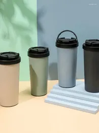 Tasses Tasse à café en acier inoxydable en silicone d'aspiration avec service à thé Conservation de la chaleur de la forêt de vin Non coulée