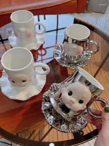 Mokken super schattig man-kind mok huis keramische set koffie high-waarde ontbijt hoogwaardige verjaardag cadeau beker drinkthee drinkthee