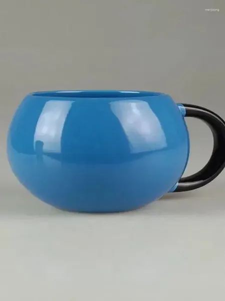 Tasses Super grande capacité tasse en céramique tasse sphérique bleu décontracté café boisson créative cadeau impression