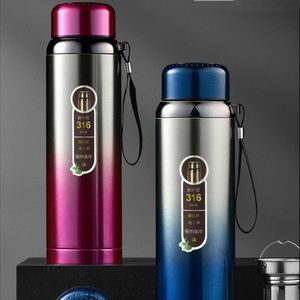 Mokken SUS316 Waterfles Rvs LED Temperatuurweergave Thermoskan Grote Capaciteit Thermos Cup Hydro 231113