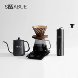 Tazas Swabue Pour Over Coffee Sets Maker Server con filtro Gotero Compartir Pot Kettle Scale Cafe Hand Brewing Accessorices 5pcs 231213