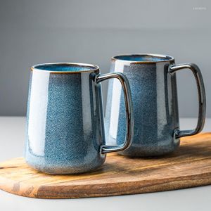 Tasses Sydney bleu tasse d'eau européenne grande capacité tasse à café en céramique nordique maison Pot à boire ventre mâle écologique