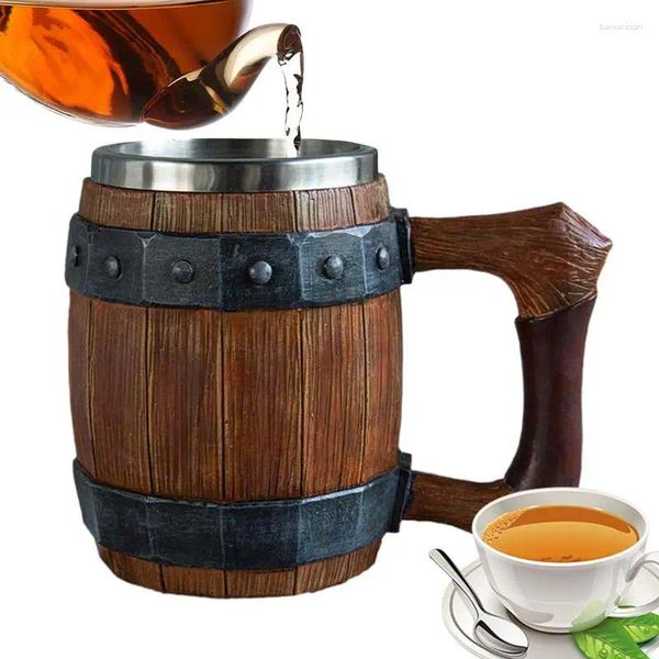 Tazas Taild Mug Tail de acero inoxidable Cerveza Regalo antiguo hecho a mano para cumpleaños de Navidad Café Whisky Barrel Cup Oktoberfest