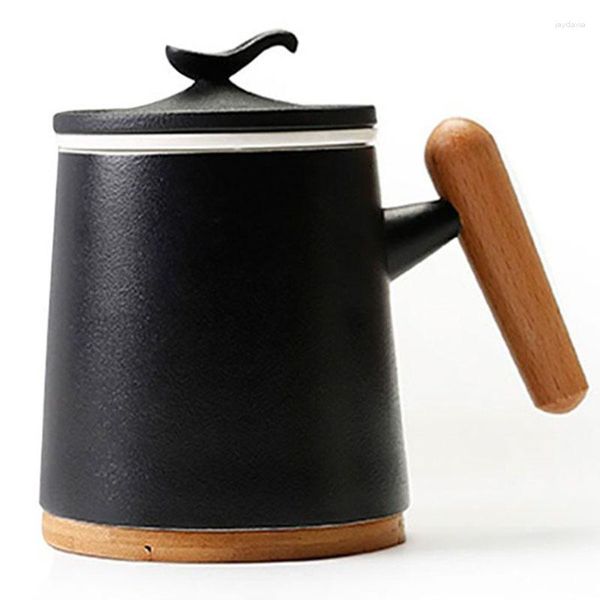 Tazas, taza de té con filtro, tapa de café hecha a mano, tapas de tazas de té de estilo japonés, tazas de cerámica, taza creativa de oficina para pareja