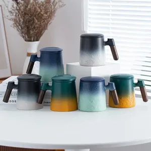 Tasses à thé avec infuseur et couvercle design de couleur turquoise du café de voyage en plein air tasse parfaite pour la maison de bureau