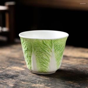 Tasses tasse à thé chou chinois peau de mouton Jade porcelaine tasse en céramique service à thé