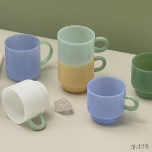 Mokken Thee Mokken Jade Mok Retro Groen Glas Hittebestendige Thee Kopjes Glas Koffie Mok Drinkware Drinken Melk Water Koffiekopje R230712