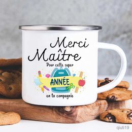 Mugs Merci Maîtresse Mug émaillé Idée cadeau pour amateur de café Cadeaux originaux pour professeurs Cadeau de fin d'année scolaire Asurprise pour professeur R230713