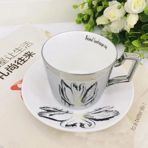 Mokken !!The Mirror Collection Animal Reflection Cup Elephant/Swan/Tiger Coffee Mug Bone China Ceramics Breakfast Water Bottle