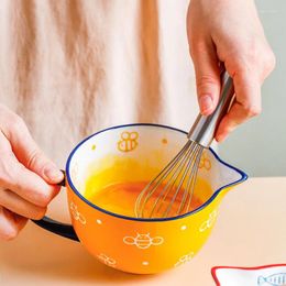 Tasses le bol à mélanger oeuf en céramique avec bouche pointue et tasse de Drainage poignée de pâte de cuisson pour four domestique.