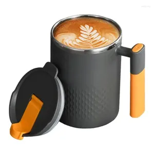 Tasses thermales de voyage de voyage tasse de café 450 ml tasses d'isolation à double couche gobelet en acier inoxydable avec couvercle et