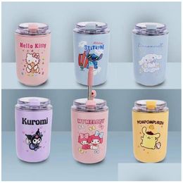 Tasses Tasses Thermos Tasse À Café Gobelets De Poche Portables Pour Enfants Petites Et Belles Bouteilles D'eau Pour Dames De Classe 280Ml En Gros Goutte Dhas2