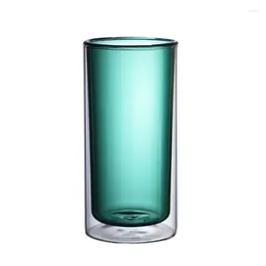 Tasses en verre épais à Double couche, tasse d'isolation thermique de couleur et anti-brûlure, verres à boire pour boissons, tasses de café