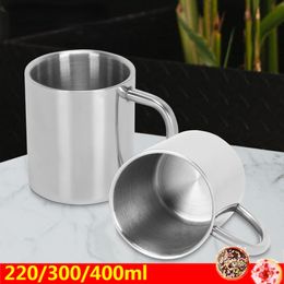 Tasses épaissies tasse de thé à tasse de café en acier inoxydable épaissis avec isolation chauffante et jus de bière anti-sur-sur-lec-de-vie 221122