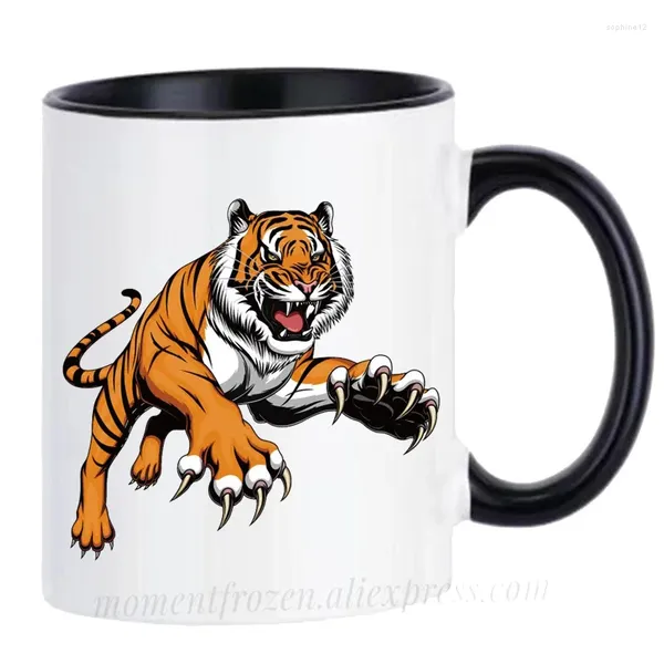 Tazas tigres tigres café amante de los animales regalos creativos tamben calcomanías para el hogar de cerámica de cerámica de cerámica té té té té té thinebe behinkware