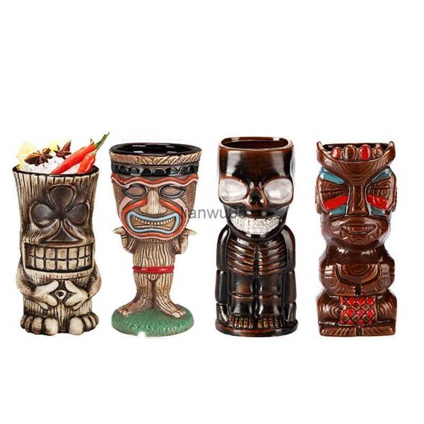 Tazas Tazas Tiki Tazas de cerámica para fiesta Luau hawaiano Vasos de cóctel exóticos lindos Tiki BarL2402