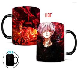 Tasses Tokyo Ghoul Mug Tasse à café changeante de couleur sensible à la chaleur Moring Goutte de lait