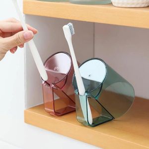 Tasses brosses à dents tasses de rangement lavage des supports en plastique Voyage de salle de bain simple