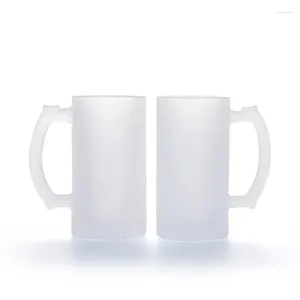 Mokken Topkwaliteit helder matglas biermok 16 OZ sublimatie blanco afdrukken koffie theekop