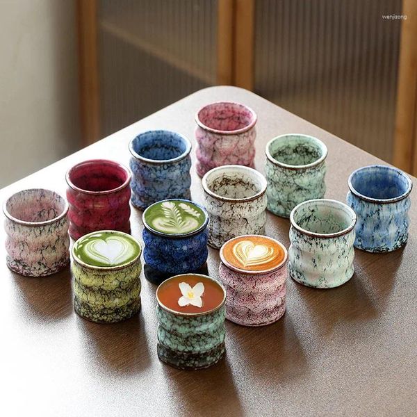 Tazas de transformación Glaze de flores creativo estilo japonés de hormigue