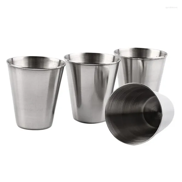 Tazas Viajes al aire libre Práctico Tazas de acero inoxidable 30ml Ss Set Vasos para whisky Vino Portátil con estuche Ideal Cocina