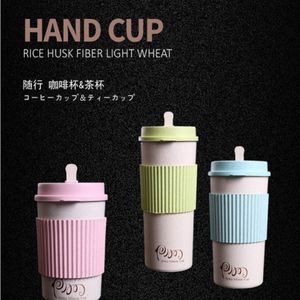 Mokken reizen draagbaar roze blauw groene polka stip thermisch geïsoleerde thee koffie mok cup herbruikbare bamboe vezel eco vriendelijk 228V