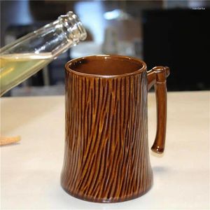 Tasses d'arbre Stump à boire Tasse de bière en céramique polyvalente portable à café portable unique