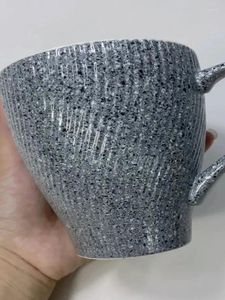 Tasses Type flocon de neige glaçure tasse tasse à café japonaise avec poignée ménage en céramique four à micro-ondes lait