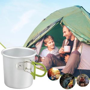Tasses à eau ultra-légère avec manche pliable Pique-nique Tasse en alliage en aluminium Thé camping pour la randonnée en plein air