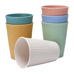 Tazas taza de agua inquebrantable BPA Free Free Eco-friendly REUSABLE Juego de taza de café reutilizable 6 piezas de plástico sin BPA