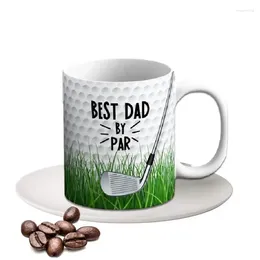 Mokken Unieke Gag Dad Gifts Nieuwigheid Ouders Koffiemok 350 ml met golfbalpatroon en comfortabel handvat