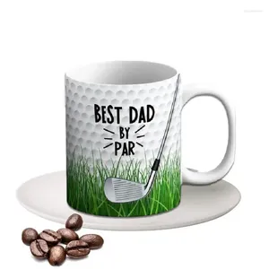 Tasses Cadeaux uniques Gag Dad Nouveauté Parents Tasse à café 350 ml avec motif de balle de golf et poignée confortable