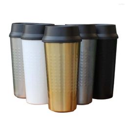 Tazas UPORS 350 ml / 12 oz Taza de café Creativa Taza térmica de acero inoxidable 304 con tapa Vaso de viaje aislado a prueba de fugas para té