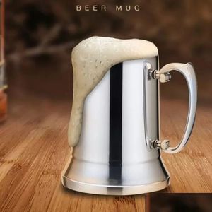 Mokken Ups 16 Oz Ounce Dubbelwandige roestvrijstalen tankard Bierpul Cocktail Ontbijt Thee Melk 450 ml Handgreep Koffiekopje Bargereedschap Dr Dhf3O