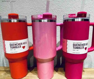 Mugs US Stock 1 1 même The Quencher H2.0 Cosmo Pink Parade Tubler 40 oz 4 h.
