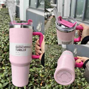 Tasses US stock Cosmo Pink Tumblers Target Red Parade Flamingo Cups H2.0 Tasse de 40 oz Bouteilles d'eau X Copie avec 40 oz Cadeau de Saint Valentin Rose co-ed GG0222 L240312