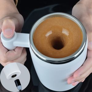 Mokken USB Automatisch zelf Roerende magnetische mok 304 Roestvrij staal Smart Coffee Milk Mixer Roer Cup Thermal Blender Geschenk waterfles 230204