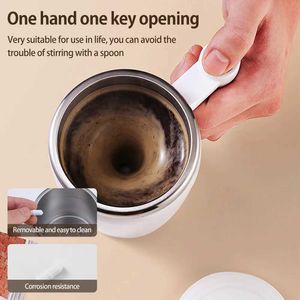 Mokken USB Zelf Roeren Mug Coffee Cup oplaadbaar Automatisch roeren Cup Roestvrij staal Cup Coffee Milk Mixer Roer Cup Waterfles 240417