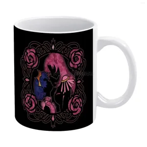 Tasses Utena X Anthy tasse blanche aux amis et à la famille cadeau créatif 11 Oz café en céramique Girlxgirl Anime féminisme