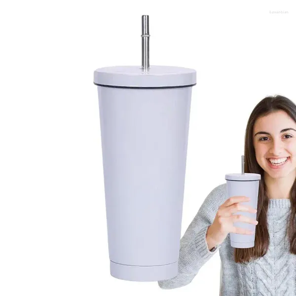 Tazas Copa de vacío Aislamiento 30 oz Termal con tapa y paja Taza de acero inoxidable Taza doble de pared para /helado