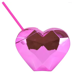 Mokken Valentijnsdag Hartvormige Drankkop Waterfles Thee Melk Feestartikelen Valentijnsdag Stro