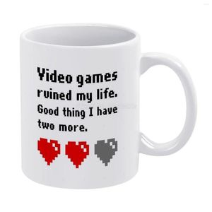 Mokken videogames verpest mijn leven witte mok goede kwaliteit print 11 oz koffie beker hart love play humor gamer r r