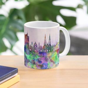 Mokken Wenen Skyline In aquarel achtergrond koffiemok schattig en verschillende kopjes voor Cafe