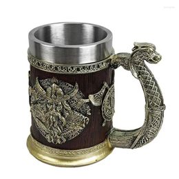 Tasses Viking bière tasse en acier inoxydable Tankard tasse café Cool Vintage Drinkware fournitures de cuisine