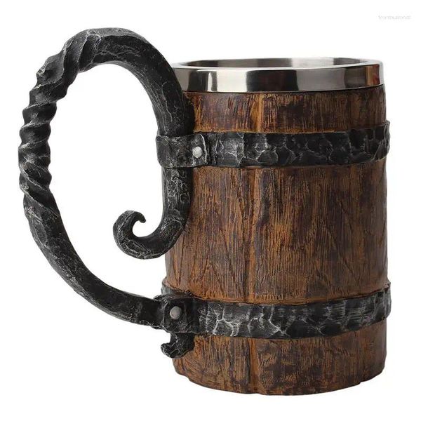 Tasses Viking Brinking Cup Creative Beer Danegeld Tankard en acier inoxydable Drinkware avec Handie Coffee Tools and Gadget