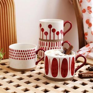 Tasses Tasse à café Vintage avec poignée petit déjeuner lait avoine tasse en céramique 450 ml cadeau de thé de l'après-midi pour les amis
