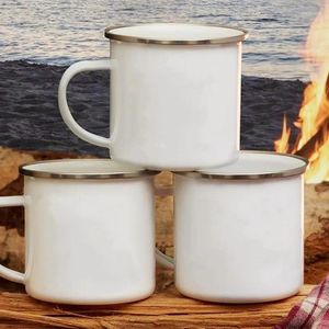 Tasses Vintage émail tasse randonnée ustensiles de cuisine Camping vaisselle voyage équipement de cuisine ustensiles de pique-nique léger tasse chauffante cadeau