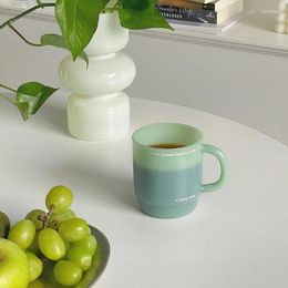 Mokken Vintage Premium Green Jade Glass Water Cup Coffee Kleine keramische mok