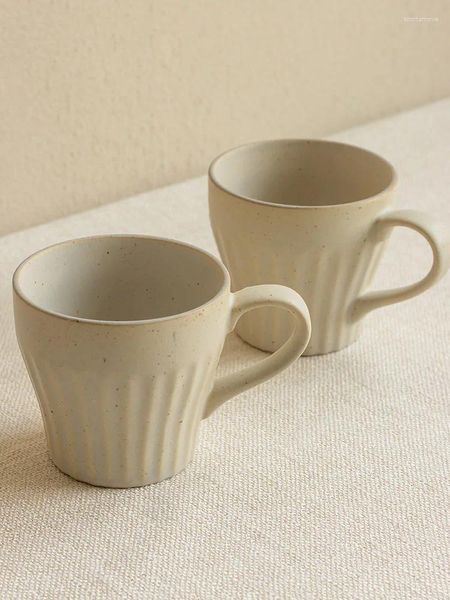 Tasses Vintage Style Simple maison tasses d'eau haute beauté en céramique café mat petit déjeuner lait tasse cuisine Drinkware défauts subtils