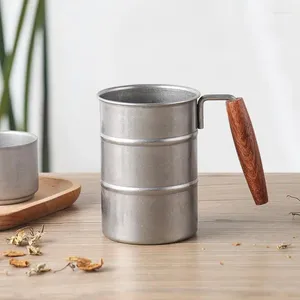 Mugs Masse en acier inoxydable vintage 370 ml de bière avec couvercle Retro Creative Cake Camping Picnic Bar outils de consommation d'alcool